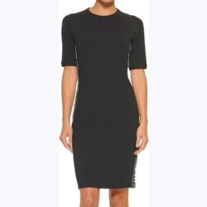 DKNY Short Sleeve Dress with Logo Taping Size M